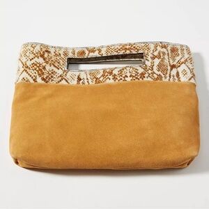 Anthropologie Tara Textured Clutch Suede Crossbody Purse Bag